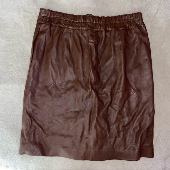 Violeta Brown 100% Sheep Leather lined Skirt size Small - Picture 10 of 11
